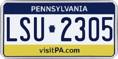 PA license plate LSU2305
