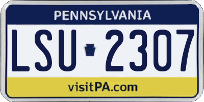 PA license plate LSU2307