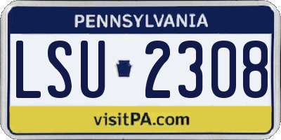 PA license plate LSU2308