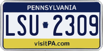 PA license plate LSU2309