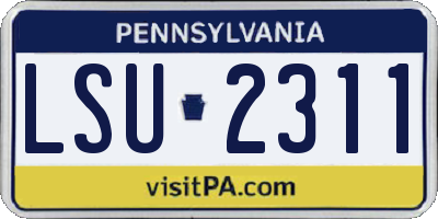 PA license plate LSU2311