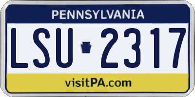 PA license plate LSU2317