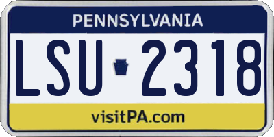 PA license plate LSU2318