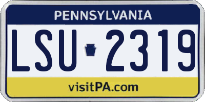 PA license plate LSU2319