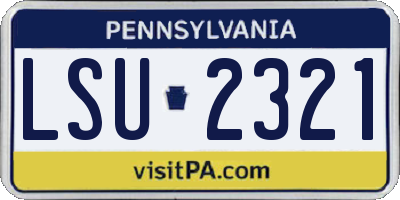 PA license plate LSU2321