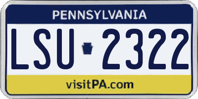 PA license plate LSU2322