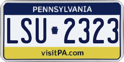 PA license plate LSU2323