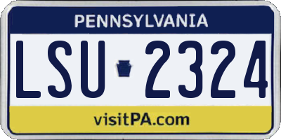 PA license plate LSU2324