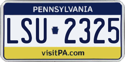 PA license plate LSU2325