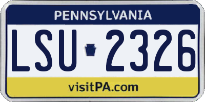 PA license plate LSU2326