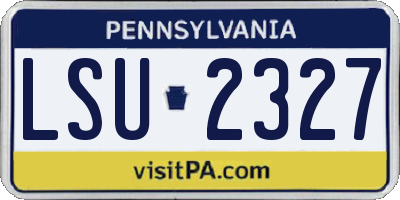 PA license plate LSU2327