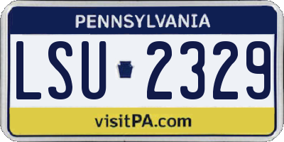 PA license plate LSU2329