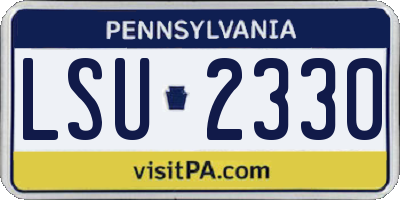 PA license plate LSU2330