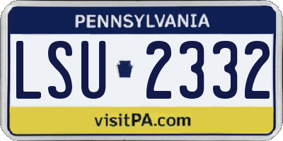 PA license plate LSU2332