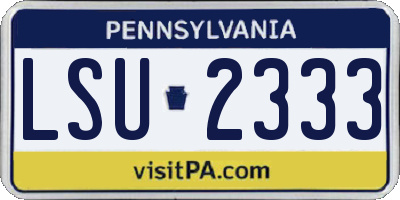 PA license plate LSU2333