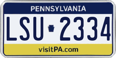 PA license plate LSU2334