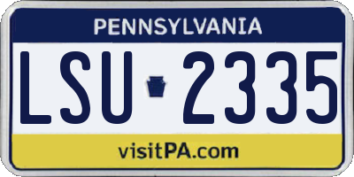 PA license plate LSU2335