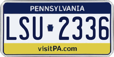 PA license plate LSU2336