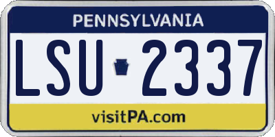 PA license plate LSU2337