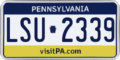 PA license plate LSU2339