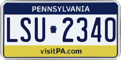 PA license plate LSU2340