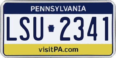 PA license plate LSU2341