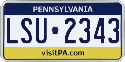 PA license plate LSU2343