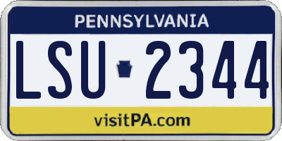 PA license plate LSU2344