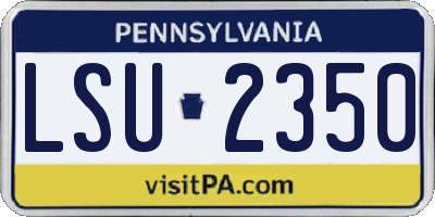 PA license plate LSU2350