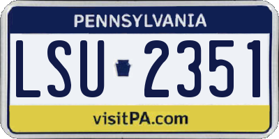 PA license plate LSU2351