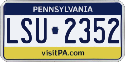 PA license plate LSU2352