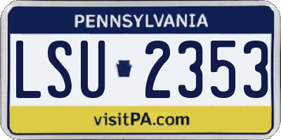 PA license plate LSU2353