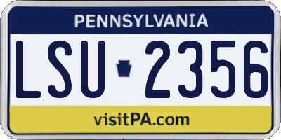 PA license plate LSU2356