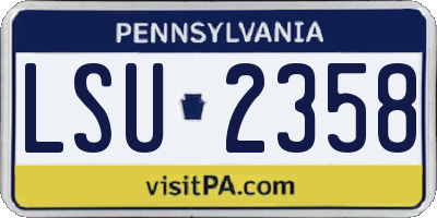 PA license plate LSU2358