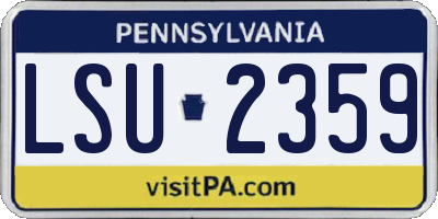 PA license plate LSU2359