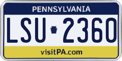 PA license plate LSU2360