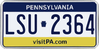 PA license plate LSU2364