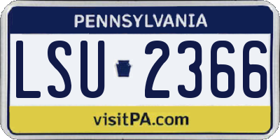 PA license plate LSU2366