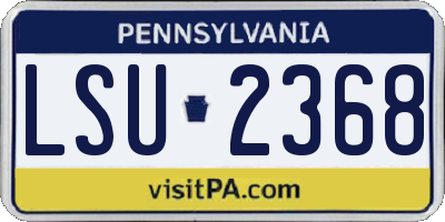 PA license plate LSU2368
