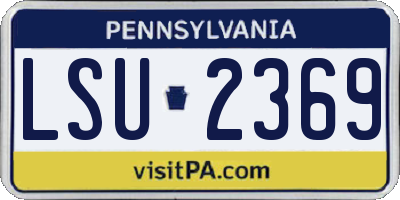 PA license plate LSU2369