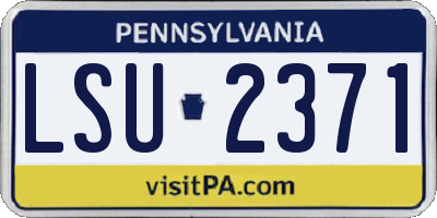PA license plate LSU2371