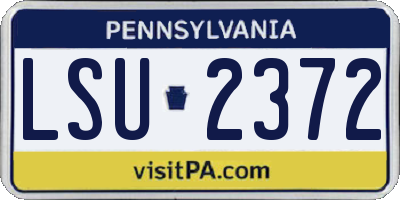 PA license plate LSU2372