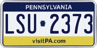 PA license plate LSU2373