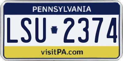 PA license plate LSU2374