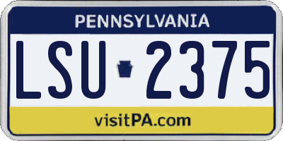 PA license plate LSU2375