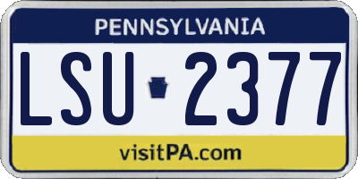 PA license plate LSU2377