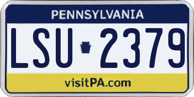 PA license plate LSU2379