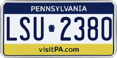 PA license plate LSU2380