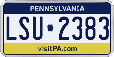 PA license plate LSU2383