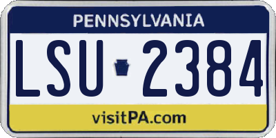PA license plate LSU2384